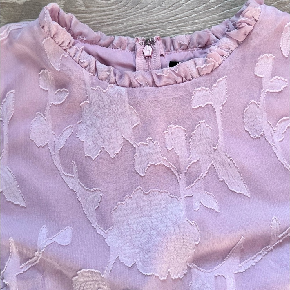 Lulus True As Can Be Lavender Burnout Floral Ruffled Mini Dress - Picture 11 of 16